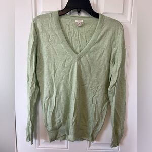 Light Green V-Neck Sweater